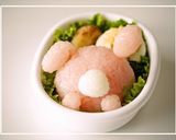 A picture of step 4 of Bunny Character Bento For Valentine's Day.
