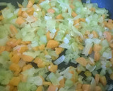 A picture of step 6 of Three Way Minced Beef with mirepoix..