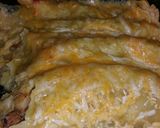 A picture of step 6 of Sausage Potato and Cheese Enchiladas.