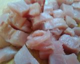 A picture of step 1 of Shashlik & rice.
