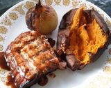 A picture of step 3 of Grilled Salmon with Sweet Potato and Onion.