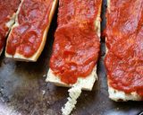A picture of step 2 of Homemade french bread pizza.