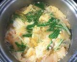 A picture of step 4 of Egg and Kimchi Soup Made with Chicken Skin and Chicken Broth.