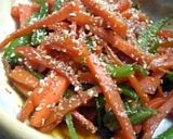 A picture of step 3 of Easy Kinpira with Carrot and Bell Peppers!.