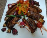 A picture of step 6 of Ladybirds Marinated Ribs , Halloween Style ..