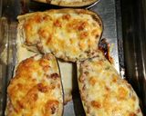 Padlizsán csónak, bazsalikomos, joghurtos pulykahússal töltve recept fázis 5 fotója