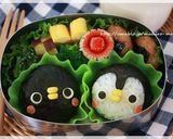 A picture of step 9 of Penguin Onigir Rice Balls.
