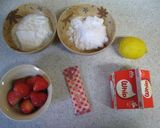 A picture of step 1 of Fluffy Strawberry Yogurt Mousse.