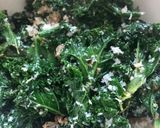 A picture of step 5 of Kale/ Greens with coconut - vegan.