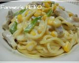 A picture of step 4 of Chicken and Corn Cream Spaghetti.