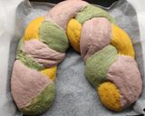 A picture of step 8 of Rainbow Braided Bread.