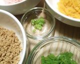 A picture of step 6 of Savory Chicken Soboro: Four-Color Rice Bowl.