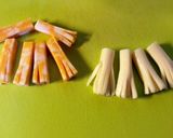 A picture of step 3 of Halloween Witches Broom Stick Treats.