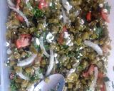 A picture of step 3 of Tlacoyos with Nopal Salad.