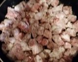 A picture of step 1 of Beef Stew (fresh ingredients with stew mix).