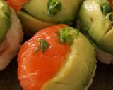 A picture of step 4 of Avocado & Salmon Temari Sushi.