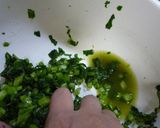 A picture of step 3 of Furikake Daikon Radish Leaves.