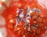 A picture of step 1 of Masala tomato peanut salad 🥗.