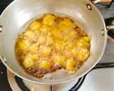A picture of step 3 of Ram laddu (Moong dal pakoda / laddu).