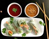 A picture of step 9 of Vietnamese Style Vegetarian Spring Rolls.
