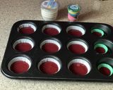 A picture of step 3 of Beetroot red velvet cup cakes.