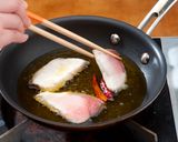 A picture of step 4 of Japanese Yellowtail Lightly Poached in Olive Oil.