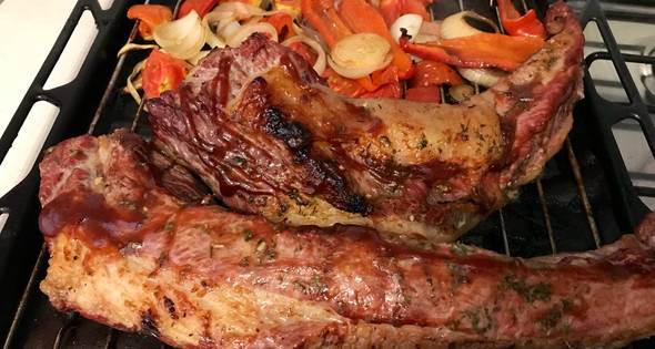 Como hacer Tapa De Asado Al Horno Con Barbacoa Con Morrón Cebolla Y Tomate  Con Miel Y Salsa De Soja? | Cocinar en casa