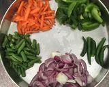 A picture of step 1 of Vegetable Fried Rice.
