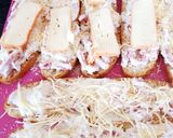 Une image de l'étape 2 de Bruschettas maroilles / bruschettas lardons crème gruyère 😋.