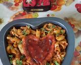 A picture of step 7 of Itallian red sauce cheese pasta 🍝 masala.