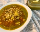 A picture of step 7 of Fresh Minestrone with Tubettini and Vegetable Purée from Scraps.