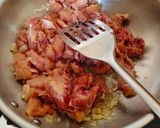 Foto langkah ke 5 dari resep Nasi Tim Ayam Jamur.