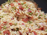 Orzo pasta with shrimp