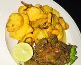 A picture of step 6 of Chips and grilled liver sauce🔥.