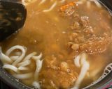 A picture of step 2 of Japanese curry udon with leftover curry.