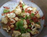 A picture of step 2 of Shimla mirch with mix sabzi.