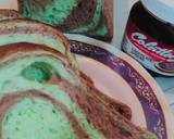 Roti Tawar Pandan Coklat langkah memasak 9 foto