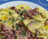 Foto del paso 6 de la receta: Sorrentinos Rellenos de Corazones de Alcachofas con Jamón en Salsa Verde