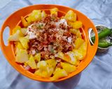 A picture of step 12 of Achari chana chaat.