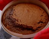 A picture of step 5 of Easy Chocolate Cake, moist and light-textured.