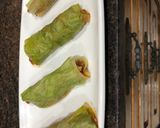 Foto del paso 5 de la receta: Canelón de lechuga con picado de ternera, champiñones y salsa de pimientos