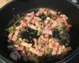 Une image de l'étape 8 de Lentilles brunes au lard, courgettes, pancetta et épices.
