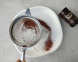 A picture of step 1 of Eggless Chocolate Cake.