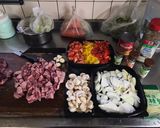 A picture of step 1 of Hungarian Paprika Beef.