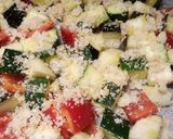 A picture of step 2 of Veg and salmon tray bake.