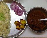A picture of step 6 of Rajma Masala and Jeera Rice.