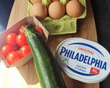 Une image de l'étape 1 de Omelette façon muffins au Philadelphia, courgettes et tomates cerises.