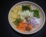 A picture of step 2 of Veg flower dumplings.