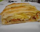 Foto del paso 7 de la receta Trenza de hojaldre rellena de pollo, verduras y champiñones