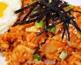 A picture of step 2 of Kimchi Fried Rice (Korean Style).